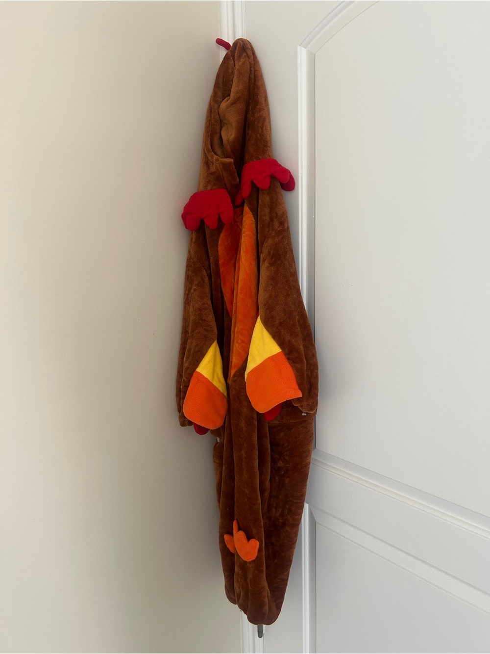 Cozy Brown Plush Costume Jacket with Bright Accent